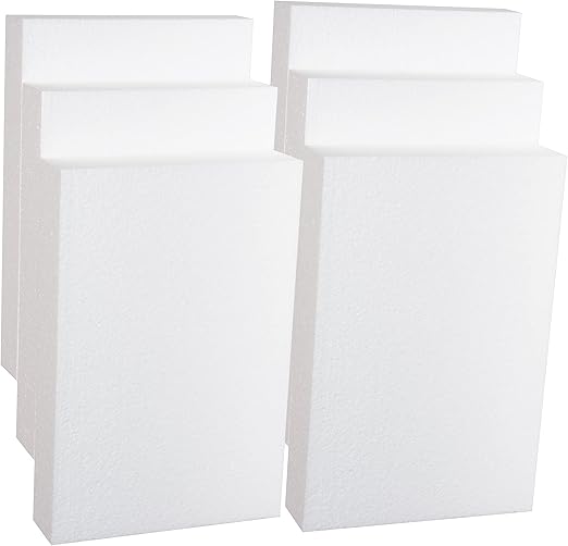 EPS Craft Foam Blocks - Canadian-Made Hard Foam - 6-Pack 8x12x2" EPS Boards for Professional Projects, Hobby Art, Teaching & Small Business