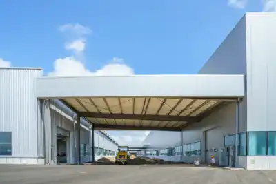 Warehouse clad in insulated metal wall and roof panels